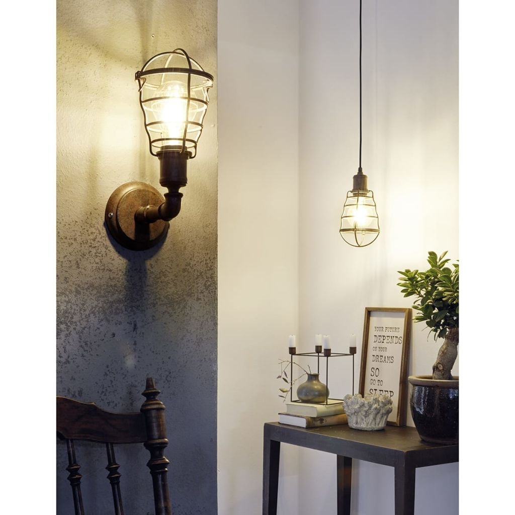 EGLO Lampa wisząca Port Seton, 1-płomienna lampa industrialna, vintage