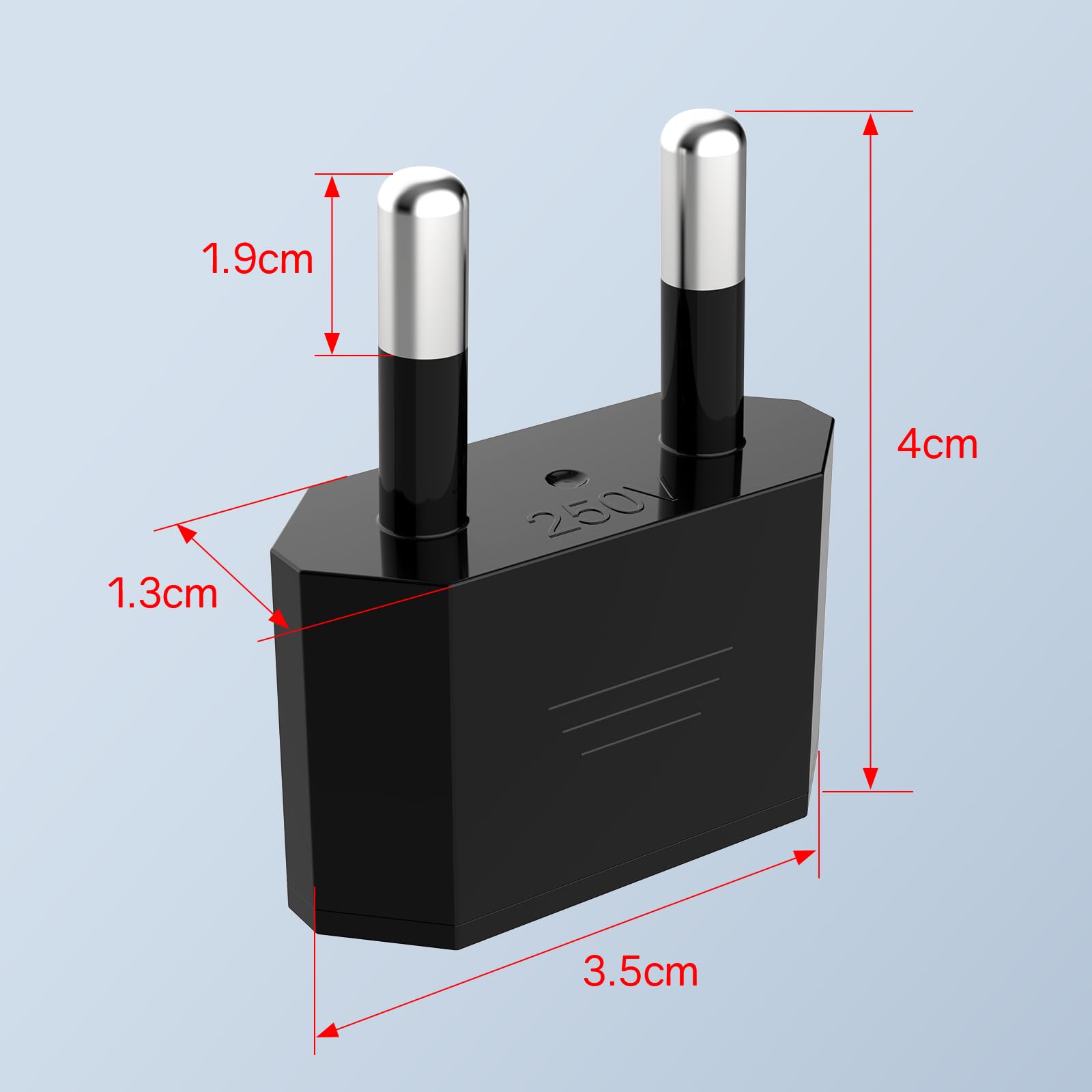 VIEVRE Adapter US na UE, 2 piny, wtyczka USA, Niemcy, Ameryka, Meksyk, Kanada, Egipt, Hiszpania, adapter do UE, USA adapter do gniazdka (czarny)