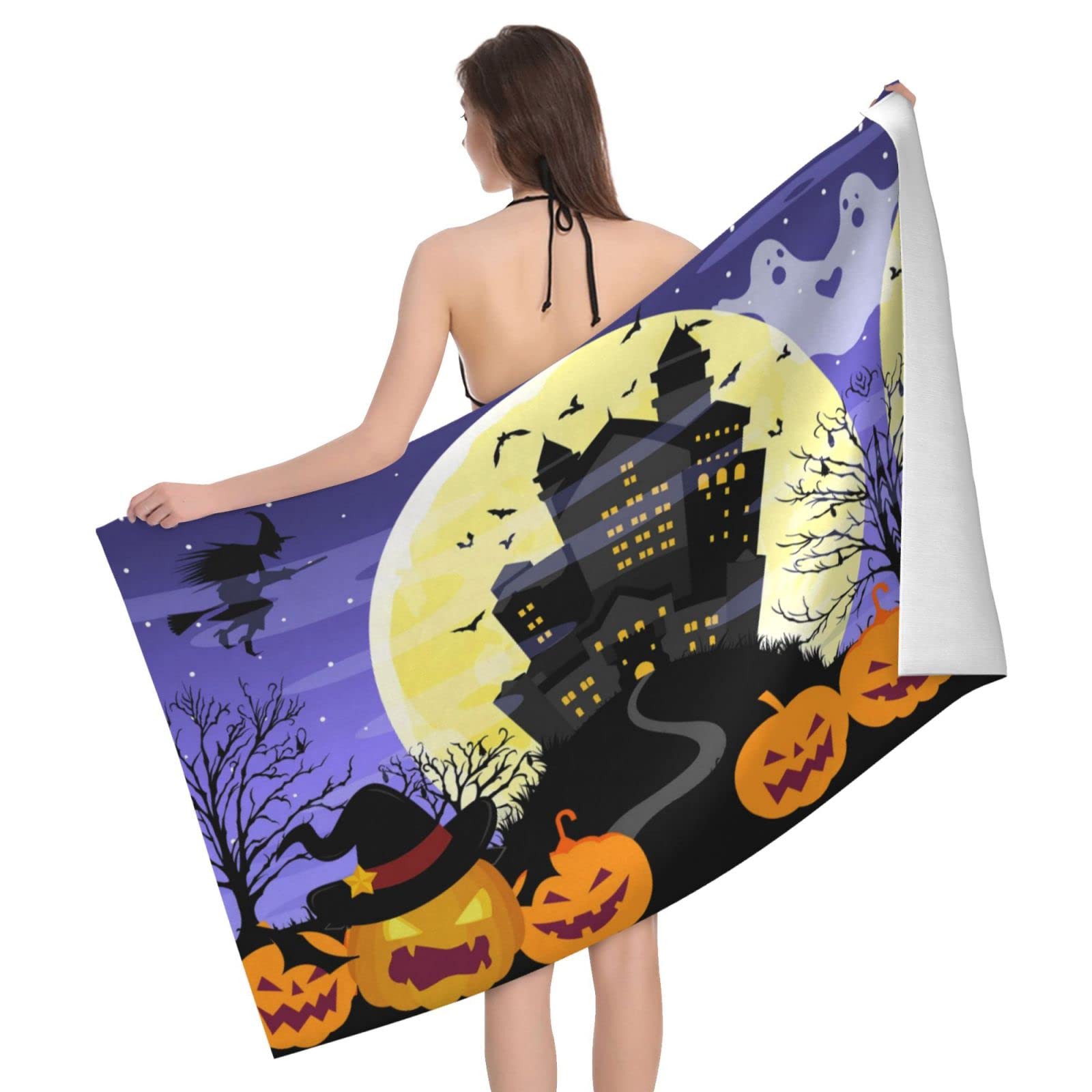 Lawenp Halloween Bath Towel Beach Towel Popular Durable Stylishffy Touch Highly Absorbent Quick Dry Polyester 32" X 52" Also As A Gift