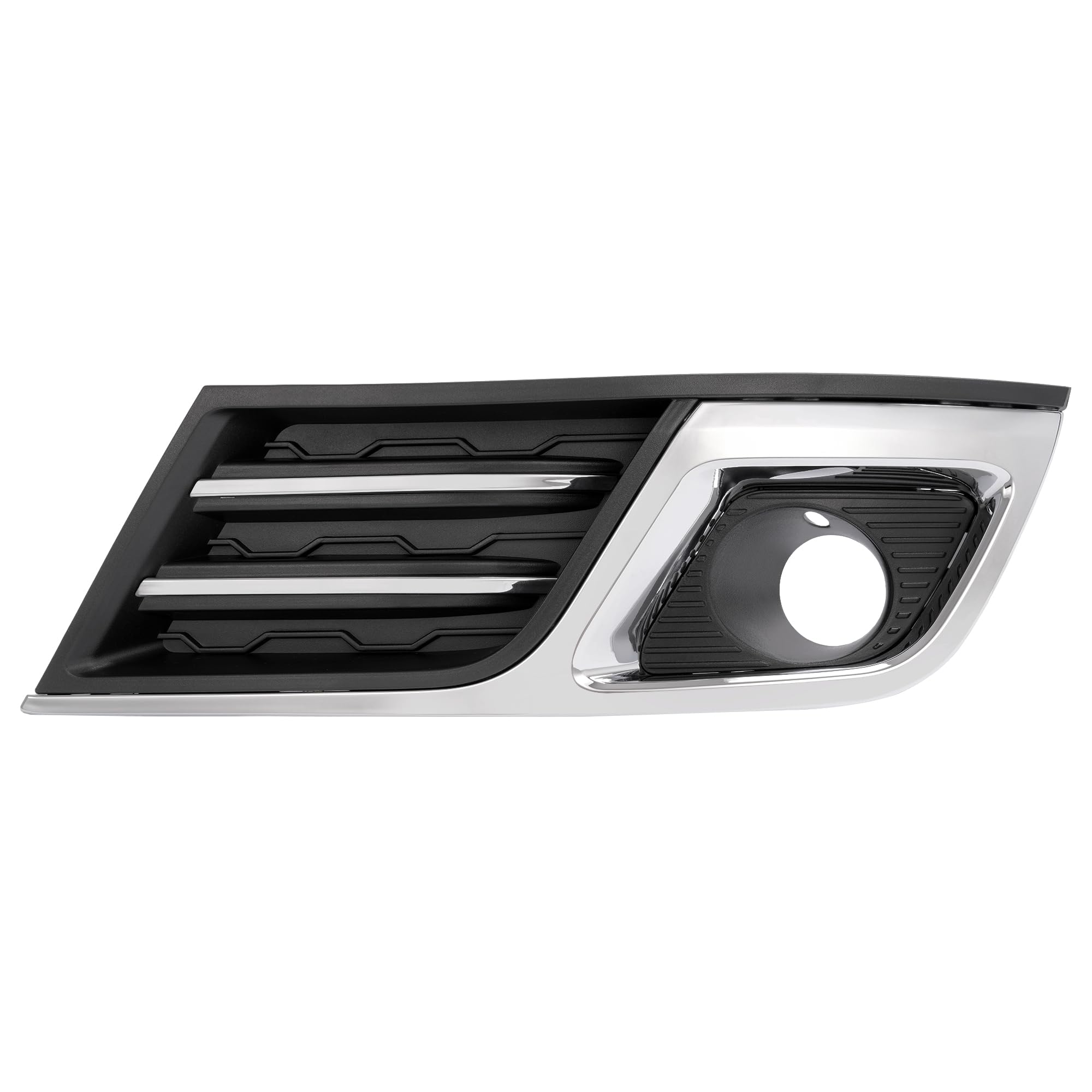 HECASA Left Fog Light Bezel Compatible with 2013-2017 Chevy Chevrolet Traverse Replacement for GM1038150 22817940 Front Bumper Driving Fog Lamp Cover w/Silvery Trim Molding - Driver Side