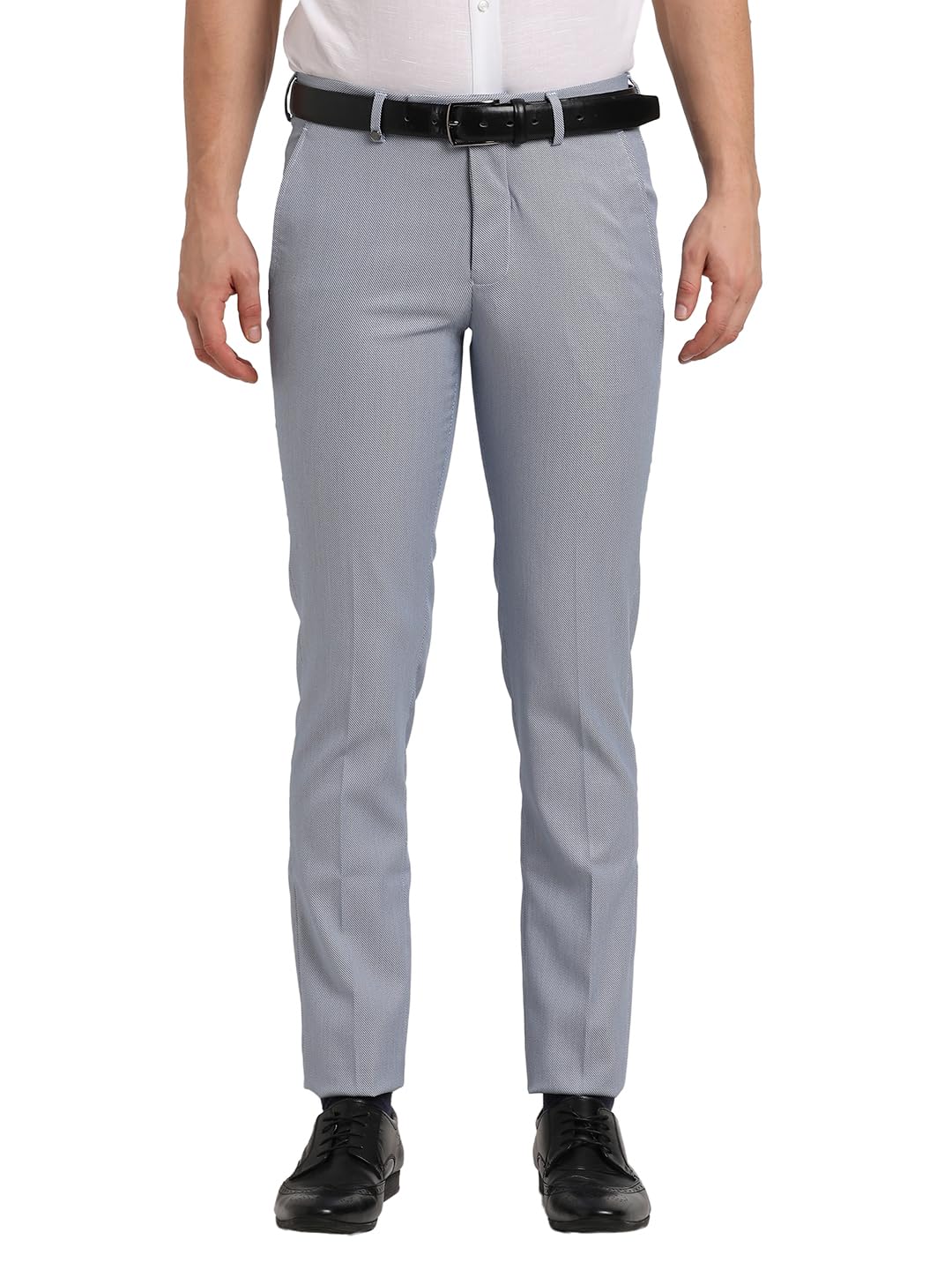 turtle Men Poly Viscose Stretch Slim Fit Grey Formal Trouser-picture-14