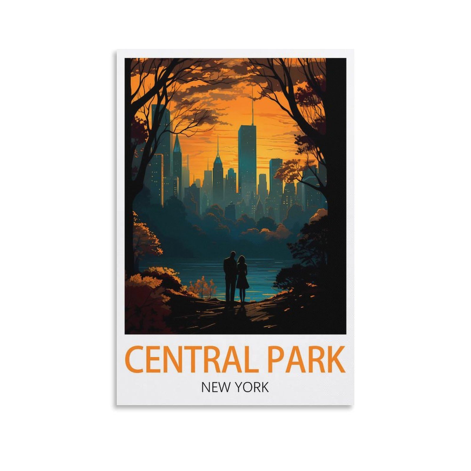 Central Park New York Vintage Travel Posters 08x12inch(20x30cm) Canvas Print for Living Room, Bedroom, Dorm, Home, Office Wall Decoration