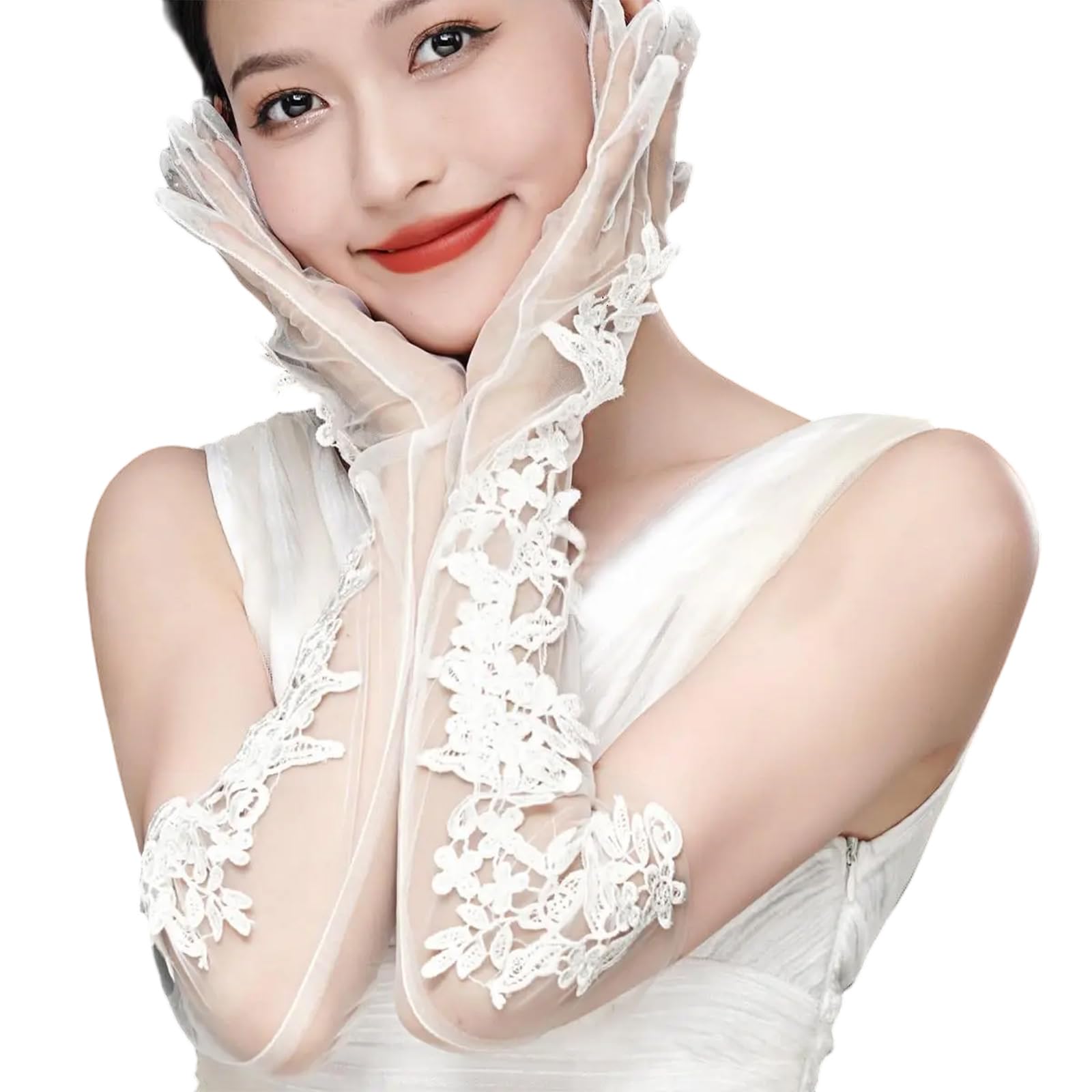 Xjdzineq 2pack Themed Event Arm Sleeves Stretchable Flower Oversleeves Mesh Sleeves for Social Gatherings Evening Gloves
