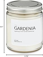 Vista 6 de 1OAK Gardenia Vela - Velas perfumadas de cera de soja - Vela Premium de larga duración vertida a mano (7 oz.)