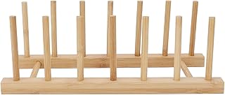 Stojak do Suszenia Naczyń, Bambusowy Stojak do Suszenia Odpływów, Uchwyt na Deskę do Krojenia, Uchwyt do Przechowywania Misek na Blat Kuchenny