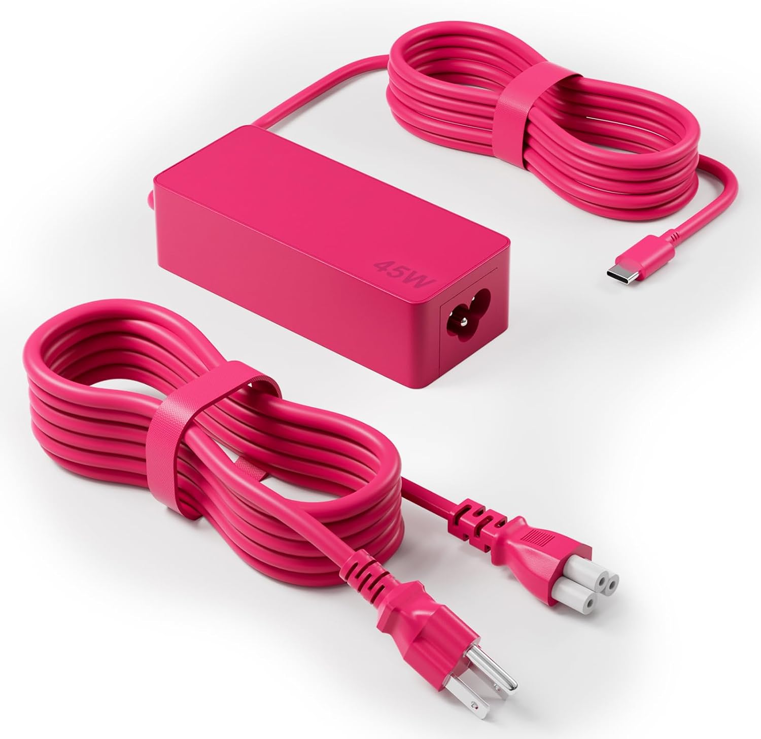 45W USB Type C Chromebook Charger Pink Color Compatible with HP Chromebook X360 14 14A 11 13 14a-na0023cl 14-ca061dx 14a-na0031wm 14a-na1043cl 11a-nb0013dx Laptop Computer Adapter Power Supply Cord