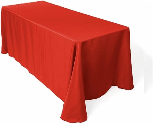 Mantel rectangular de poliéster de 89.8 x 140.2 in (rojo)
