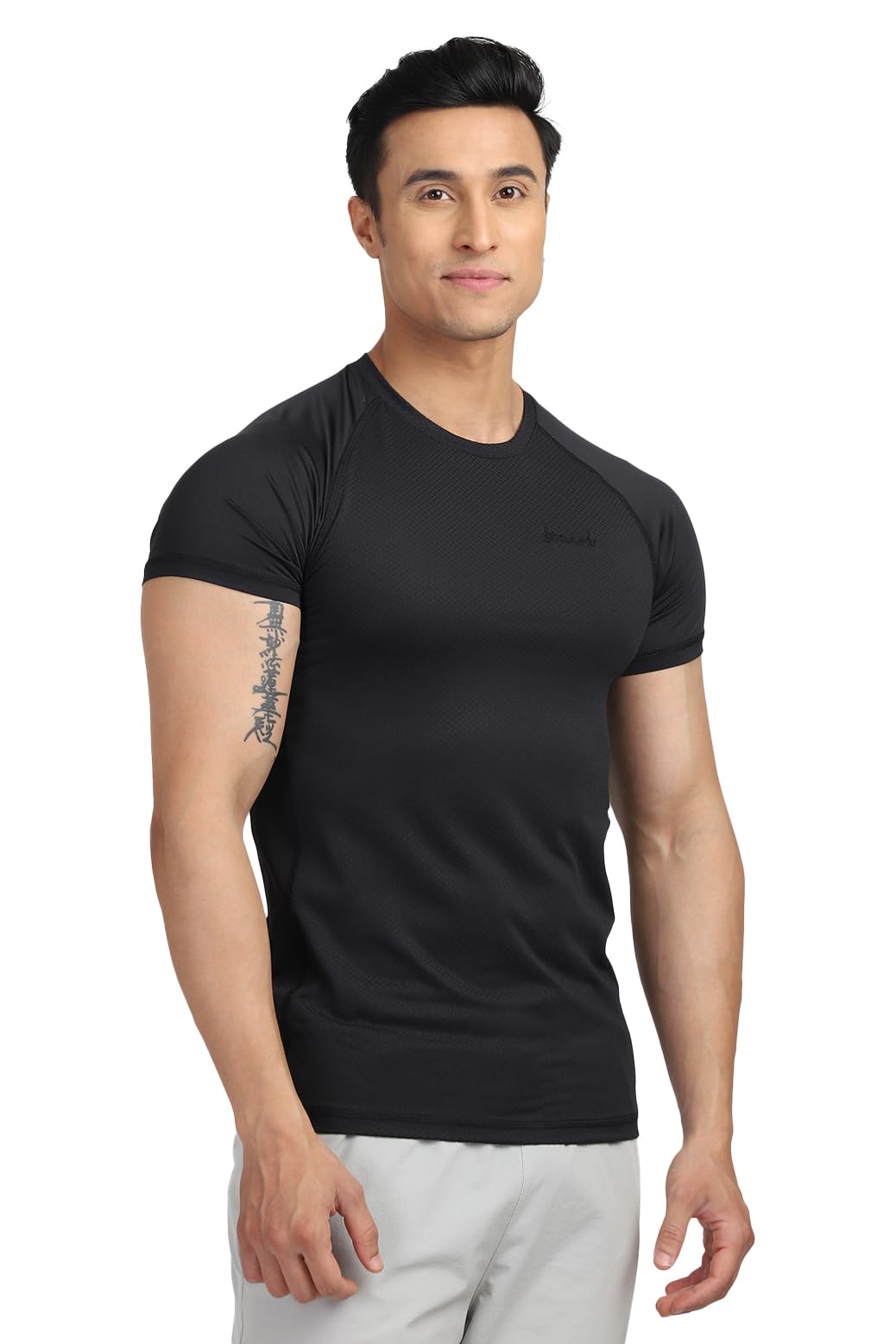 fuaark Sculpt Round Neck Half Sleeves Slim Fit Active Wear Sports and Gym Tshirt for Men-picture-22