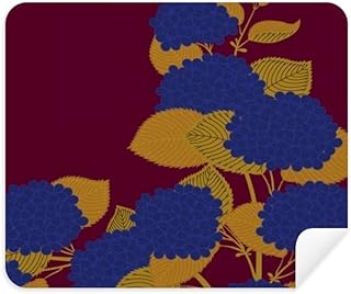 Painting Japanese Culture Flower Gold Blue Cleaning Cloth Screen Cleaner 2pcs Suede Fabric
