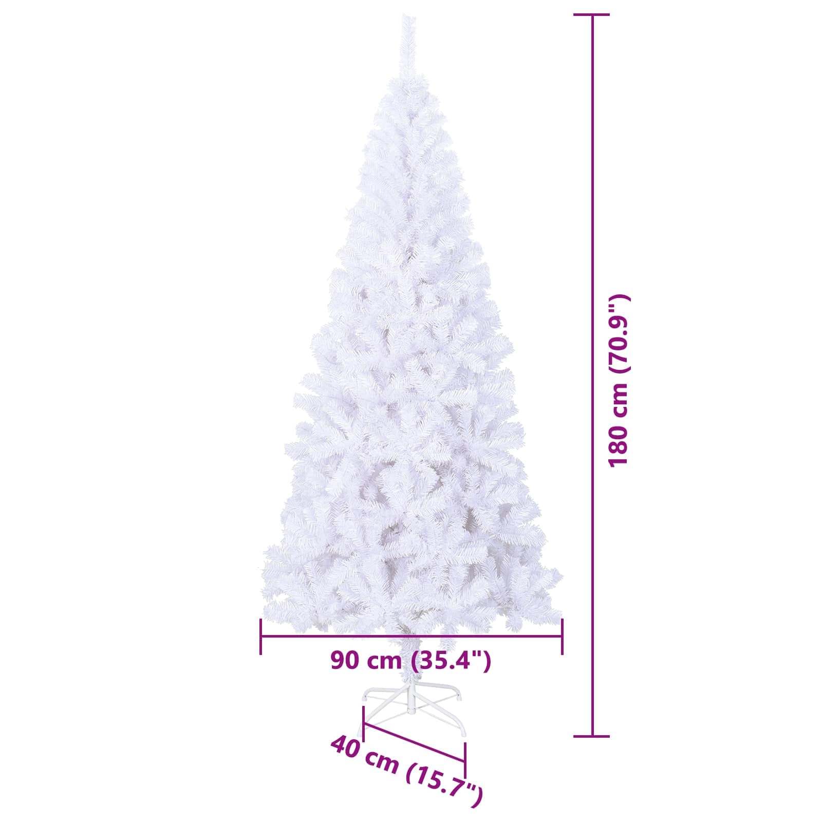 vidaXL Sztuczna choinka z 300 diodami LED Biały 180 cm PVC i stal