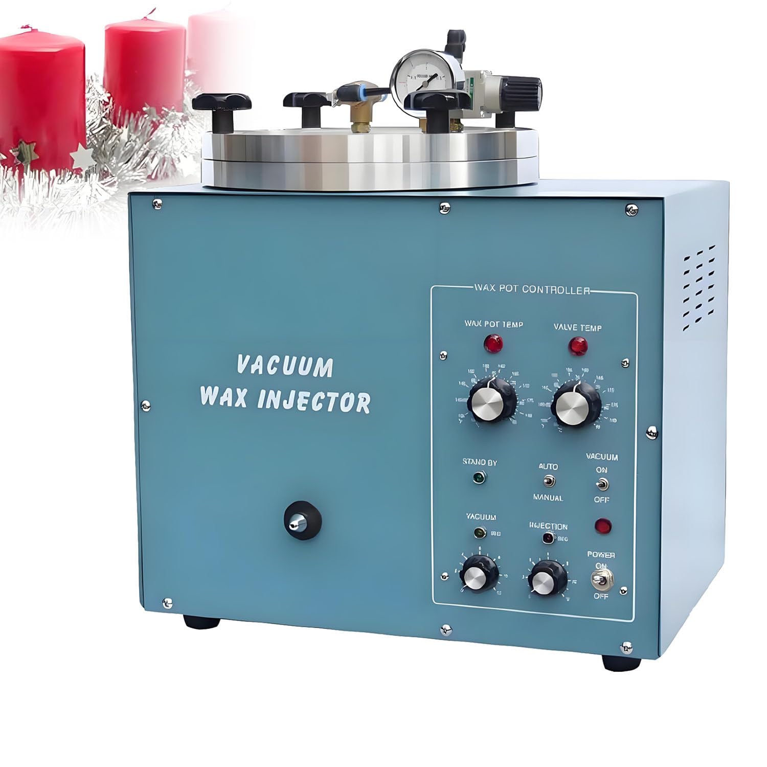 AiODiO 510W Vacuum Wax Injector, Auto Mold Forming Wax Injection, 6.6lbs Large Capacity,55-85℃ Adjustable for Silver Gold Beading
