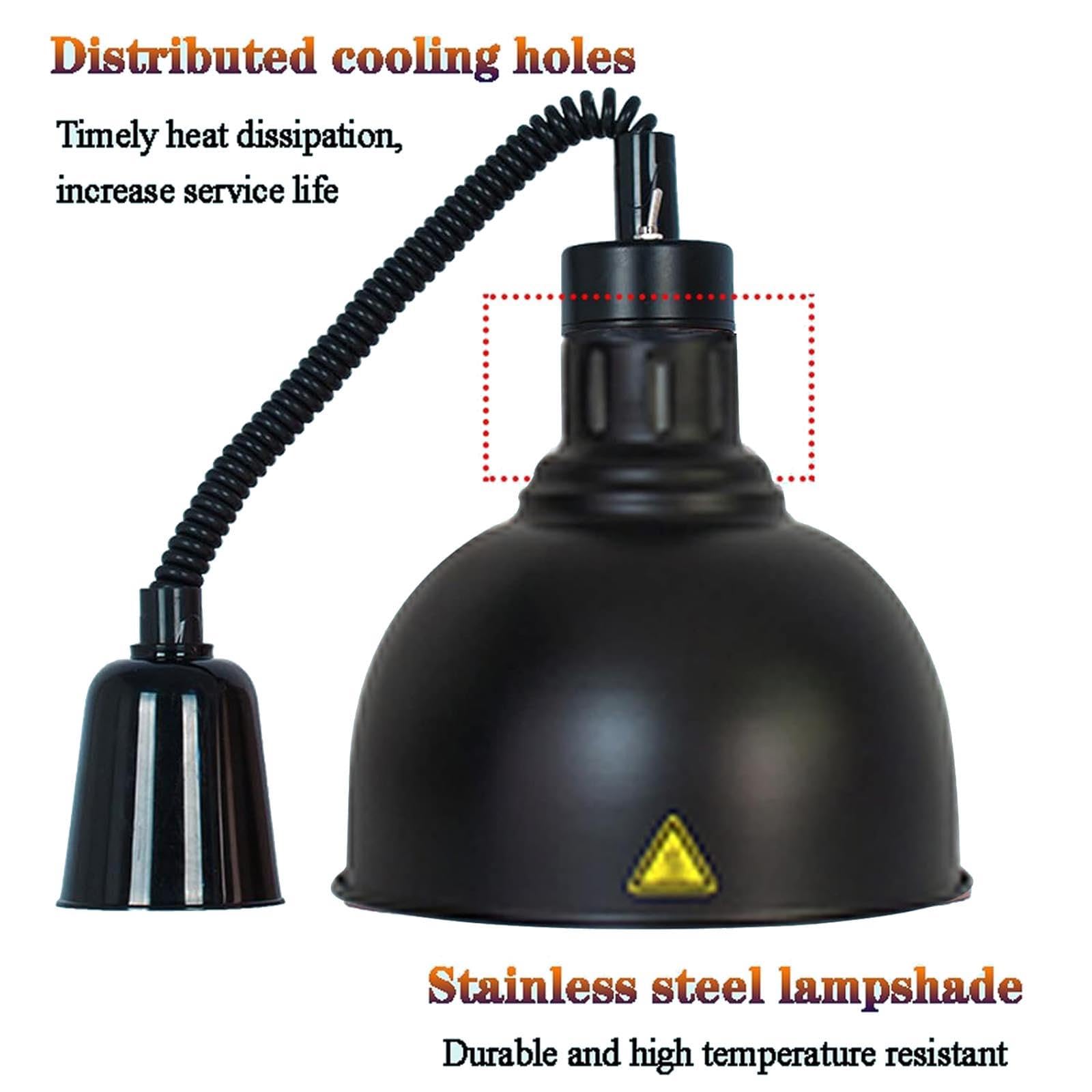 Lampada Scaldavivande per Alimenti, Lampada Scaldavivande, Lampade di Calore Retrattili a Lampadina da 250 W, Scaldavivande per Catering per Forniture di Ristoranti o Uso Domestico