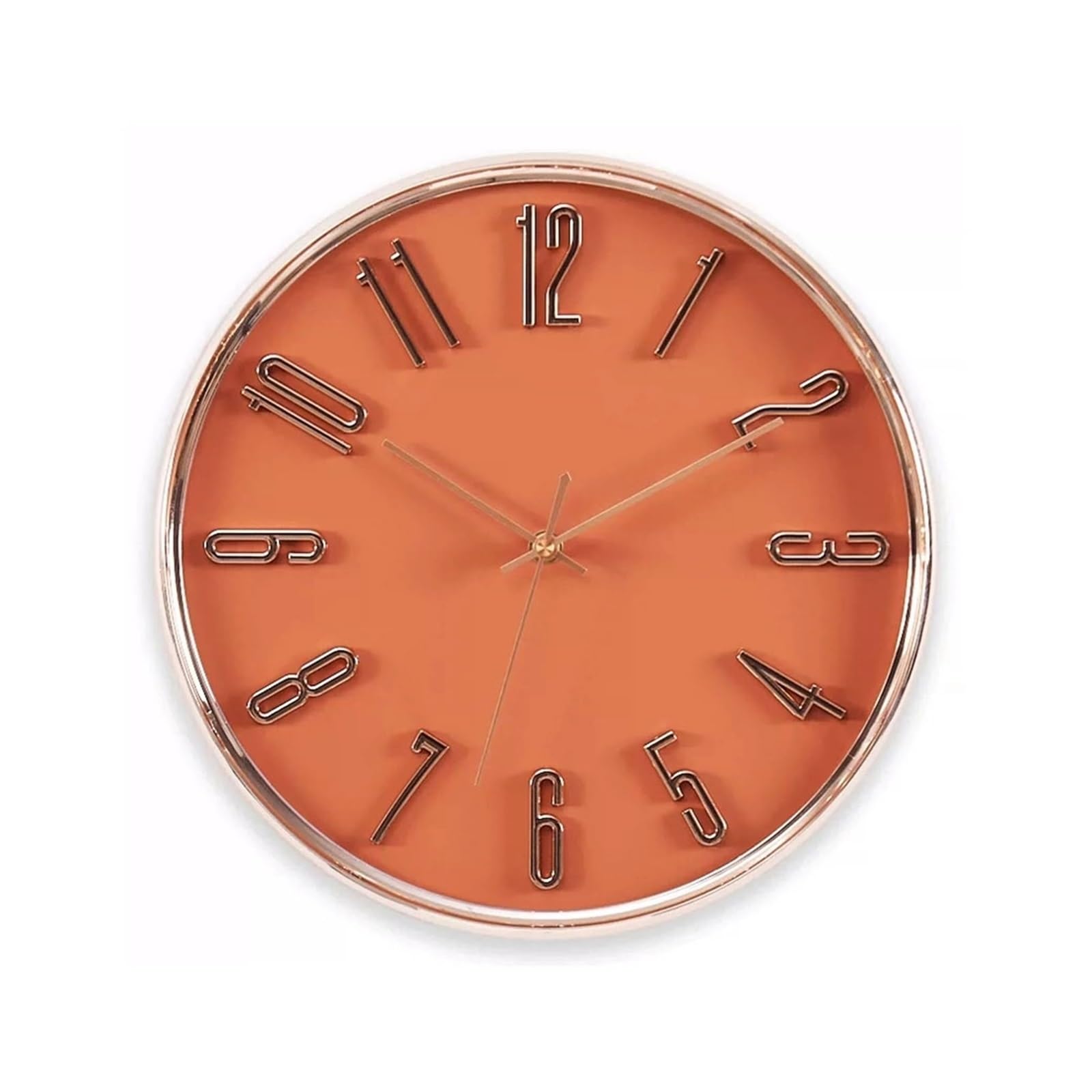 J9V4G6S3B5 Analogue Wall Clock Living Room Wall Clock Modern Creative Quartz for Room Decoration(Orange)