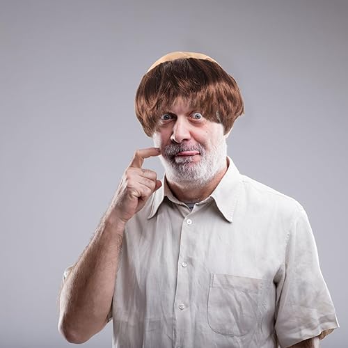 Miniatura 5 de Peluca de monje de Halloween, peluca calva con pelo de fraile marrón, accesorios de maquillaje divertidos monje Cosplay Halloween accesorios de