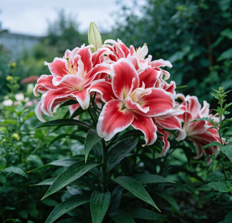Scented Perennial Lily Bulbs – Stunning Rare Lily Blooms, Ideal for Gardens and Home- Perennial Easy Grow for Garden Displays-4 Bulbs-E