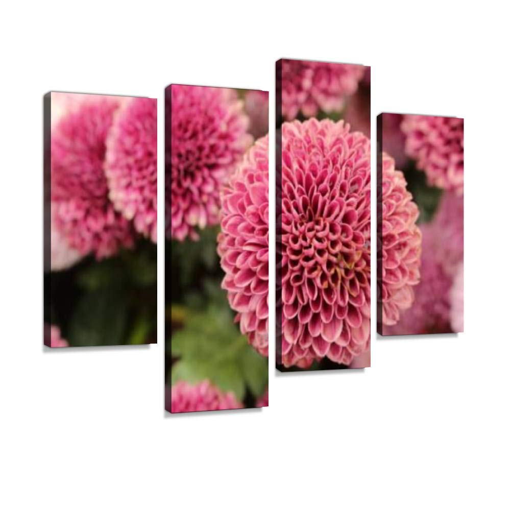 Dahlia Ellen Huston Canvas Print Artwork Wall Art Pictures Framed Digital Print Abstract Painting Room Home Office Decor Ready to Hang 4 Panel