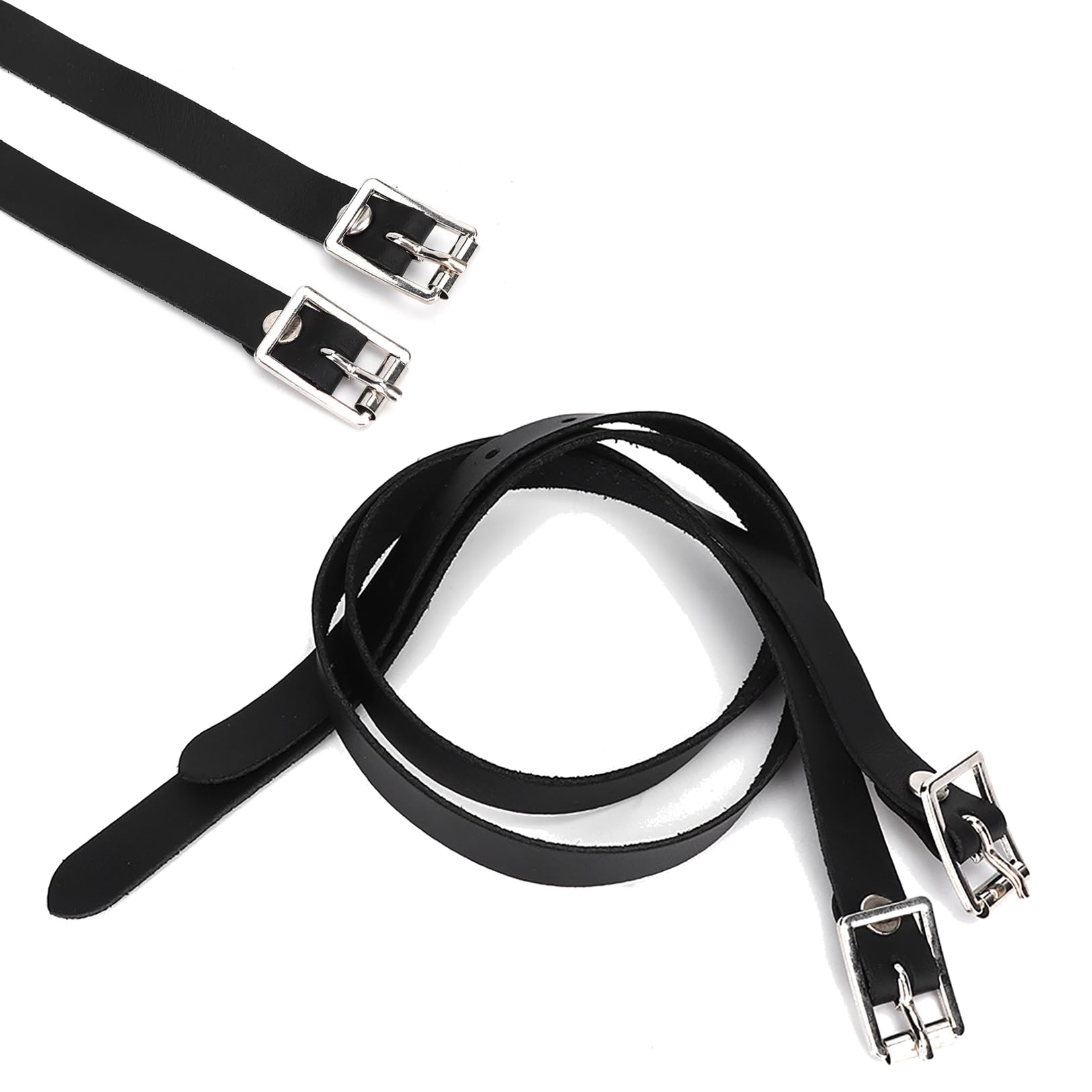 Cinturino in pelle english spur straps 1 paio di cinghie per speroni, con fibbia in acciaio inox, accessori per attrezzi da cavallo, 50 cm, nero staffili equitazione inglese nan