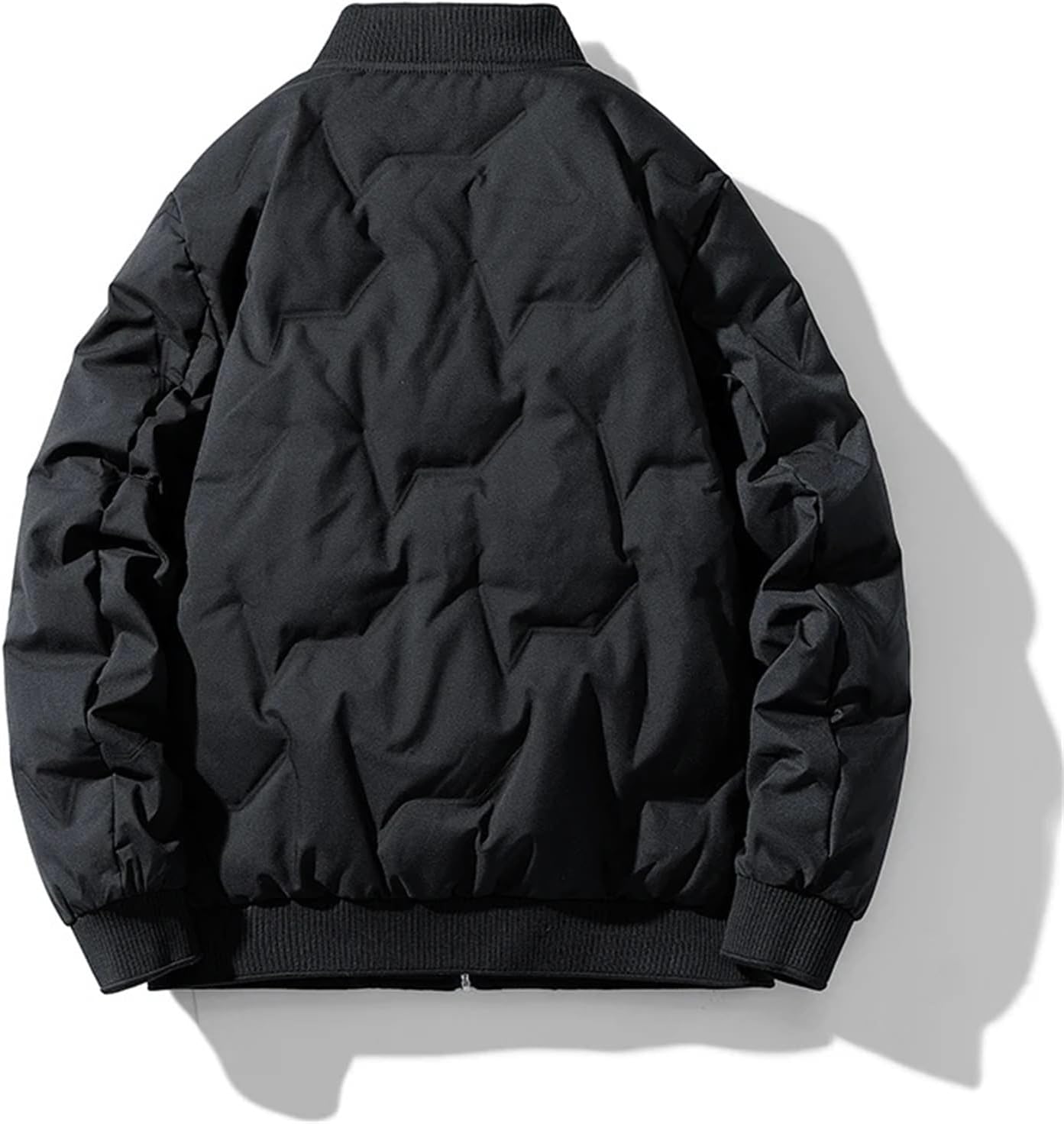 Men's Down Jacket Solid Thickened Warm Quilted Jackets Business Office Stand Collar Duck Down Coat