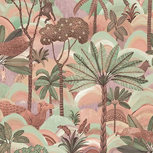 Tempaper Sunset Desert Palm Removable Peel and Stick Wallpaper, 2...