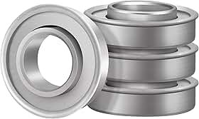 XiKe 4 peças ID 5/8" x OD 1-3/8" rolamentos de esfera flangeada, substitui para cortador de gramado, carrinhos de rodas, carrinhos de jardim, roda de caminhões de mão e mais.