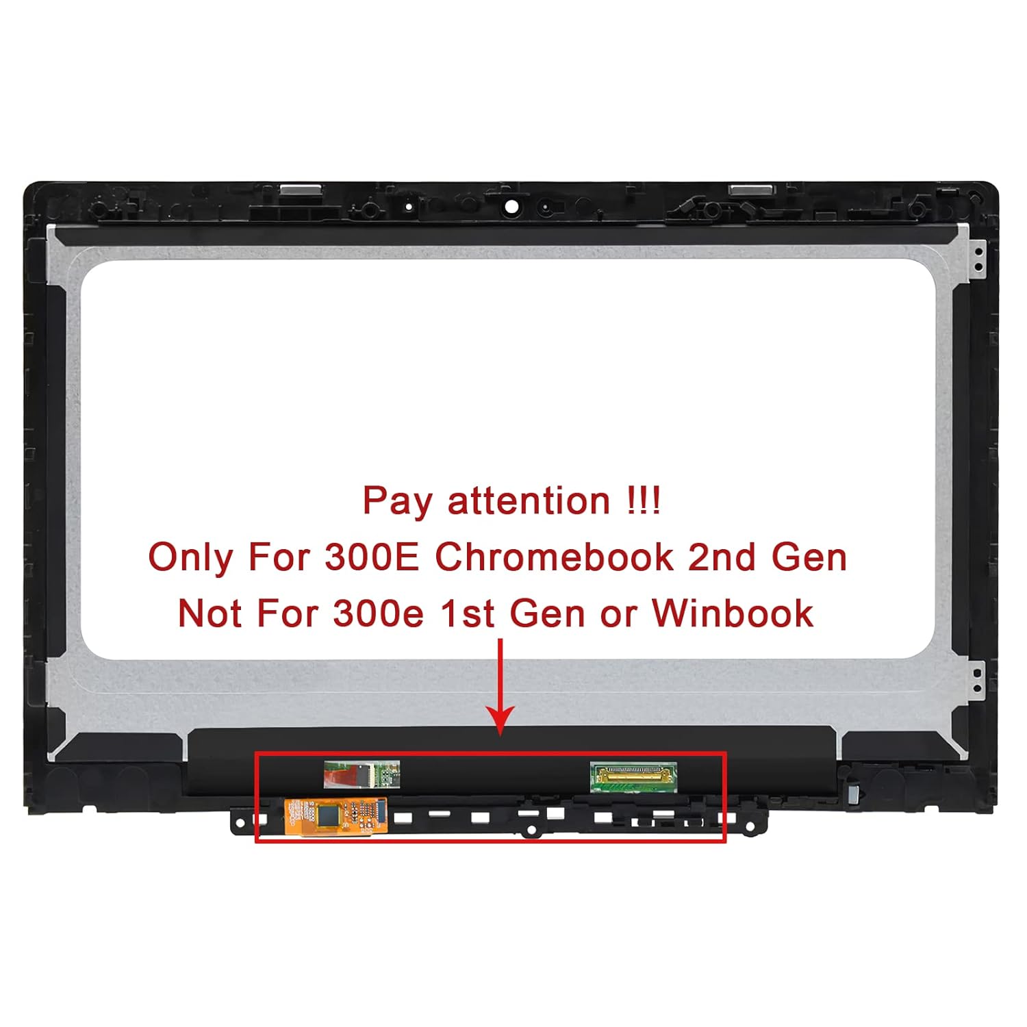 Original New Screen Replacement for Lenovo 300E Chromebook 2nd Gen AST LCD Module LCD Touch Screen Digitizer Assembly 5D10N24832 5D10Y97713 HD 1366×768 (Not for 300e 1st Gen or Winbook)