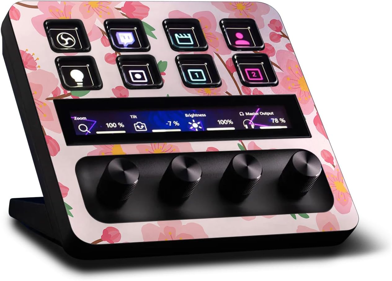 MightySkins Skin Elgato Stream Deck + Lilies in Bloomに対応 | 保護性、耐久性