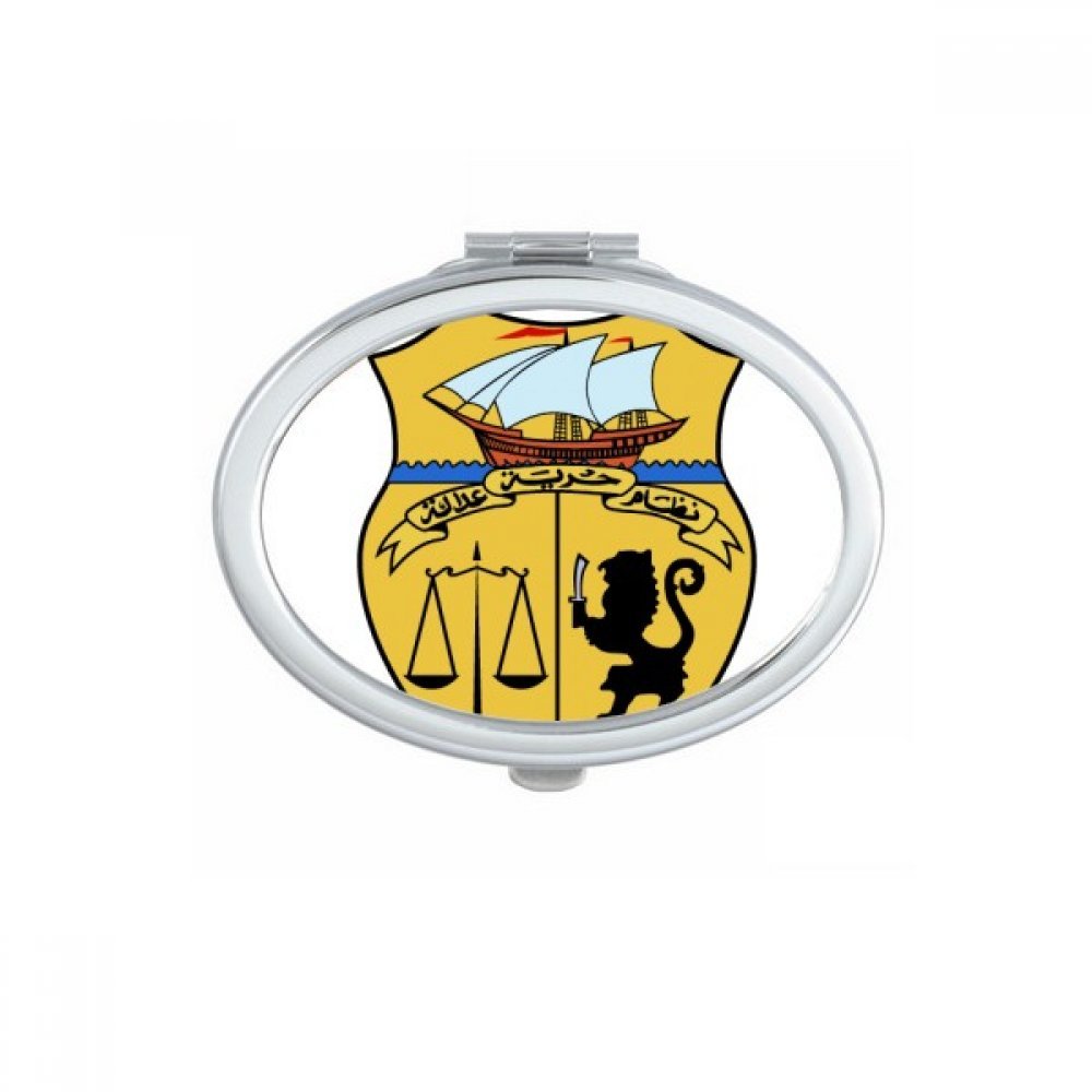 Miroir de poche Turkménistan ovale compact pour le maquillage à la main