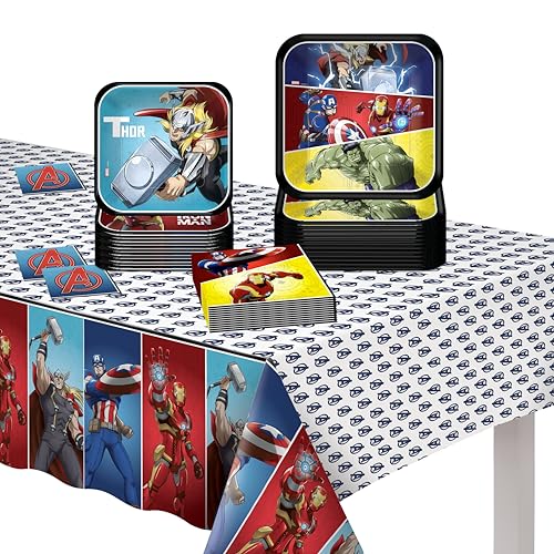 Party City Officially Licensed Marvel Avengers Pre-K/Kindergarten Tableware Kit for 8