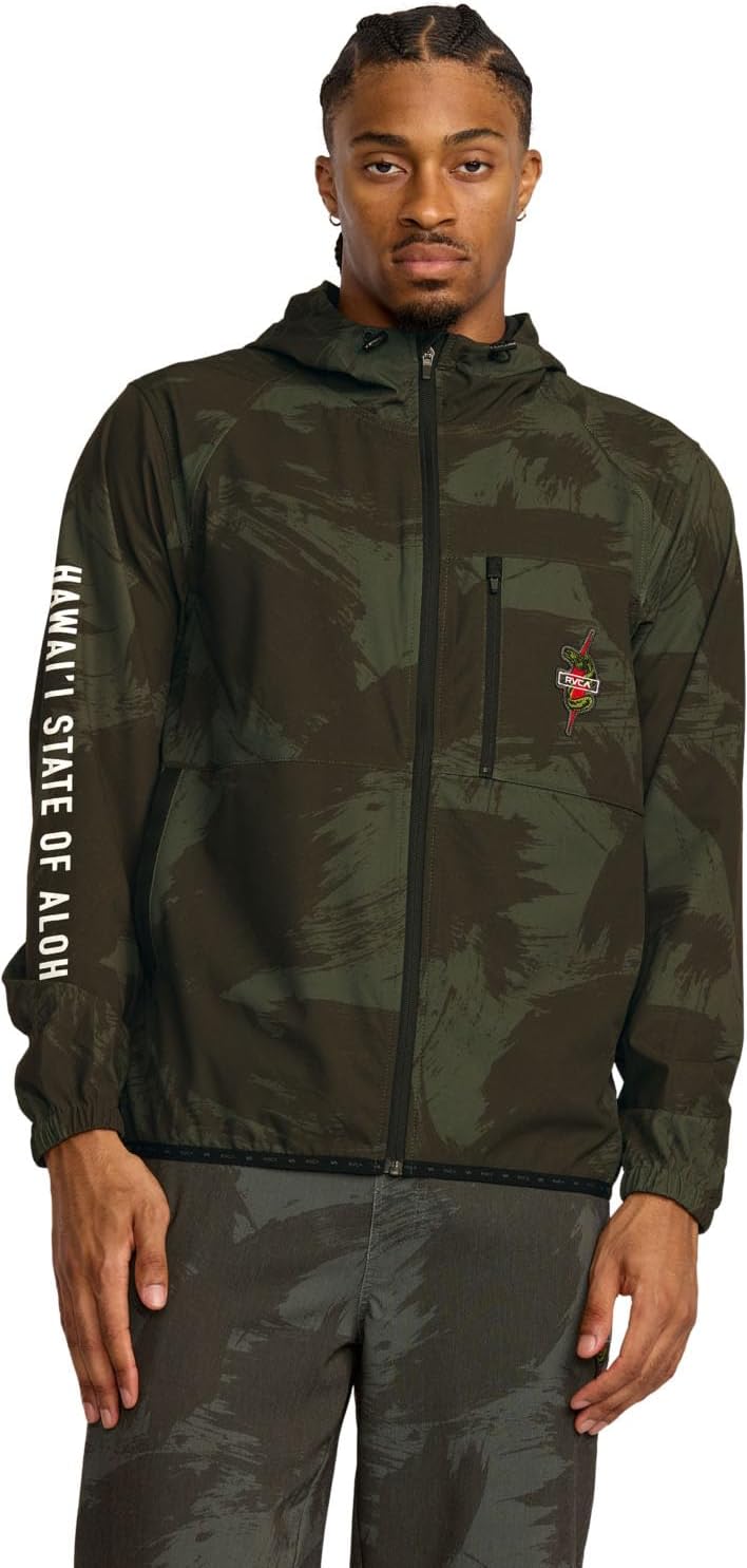 RVCA Men's Sport Yogger Hawaii 4-Way Stretch Windbreaker Jacket
