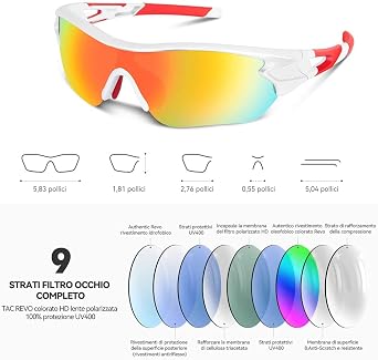 BEACOOL Polarized Sports Sunglasses for Men Women Youth TAC Glasses UV400 Protection Cycling Running Driving Fishing Golf Motorcycle Baseball