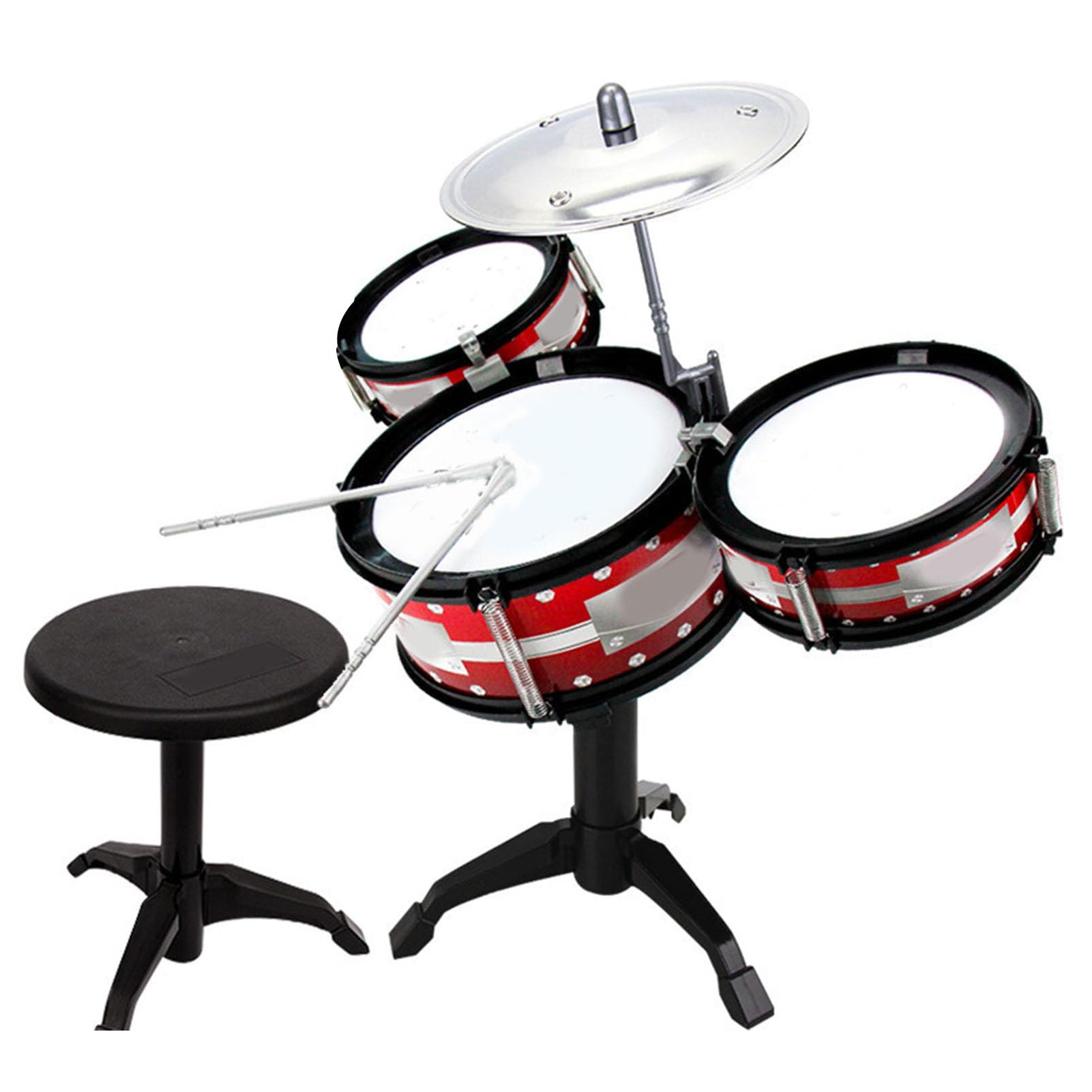 Juego de juguetes de batería para niños, ligero, portátil, excelente calidad de sonido, instrumento musical de percusión educativa para el hogar/el niño de plástico (escriba 4)