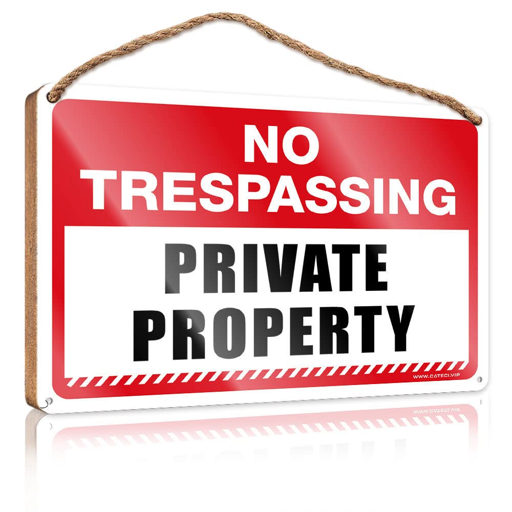 My Way Backyard Decor No Trespassing Private Property Wooden Sign(20X30CM)