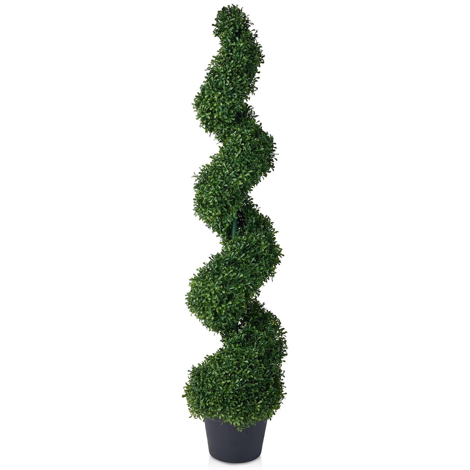VeriNatural Künstliche Künstlicher Buchsbaum 90 cm Spirale Kunstpflanze - Künstliche Pflanzen mit 450 Blättern & UV Schutz - Kunstpflanzen Groß im Topf für Wohnzimmer Garten Büro, VN238