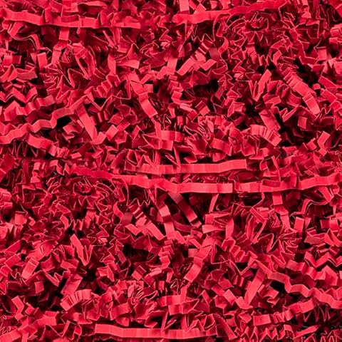 Creavvee Gift Packaging Shredded Paper Protection & Decoration Material 100g Red Cover