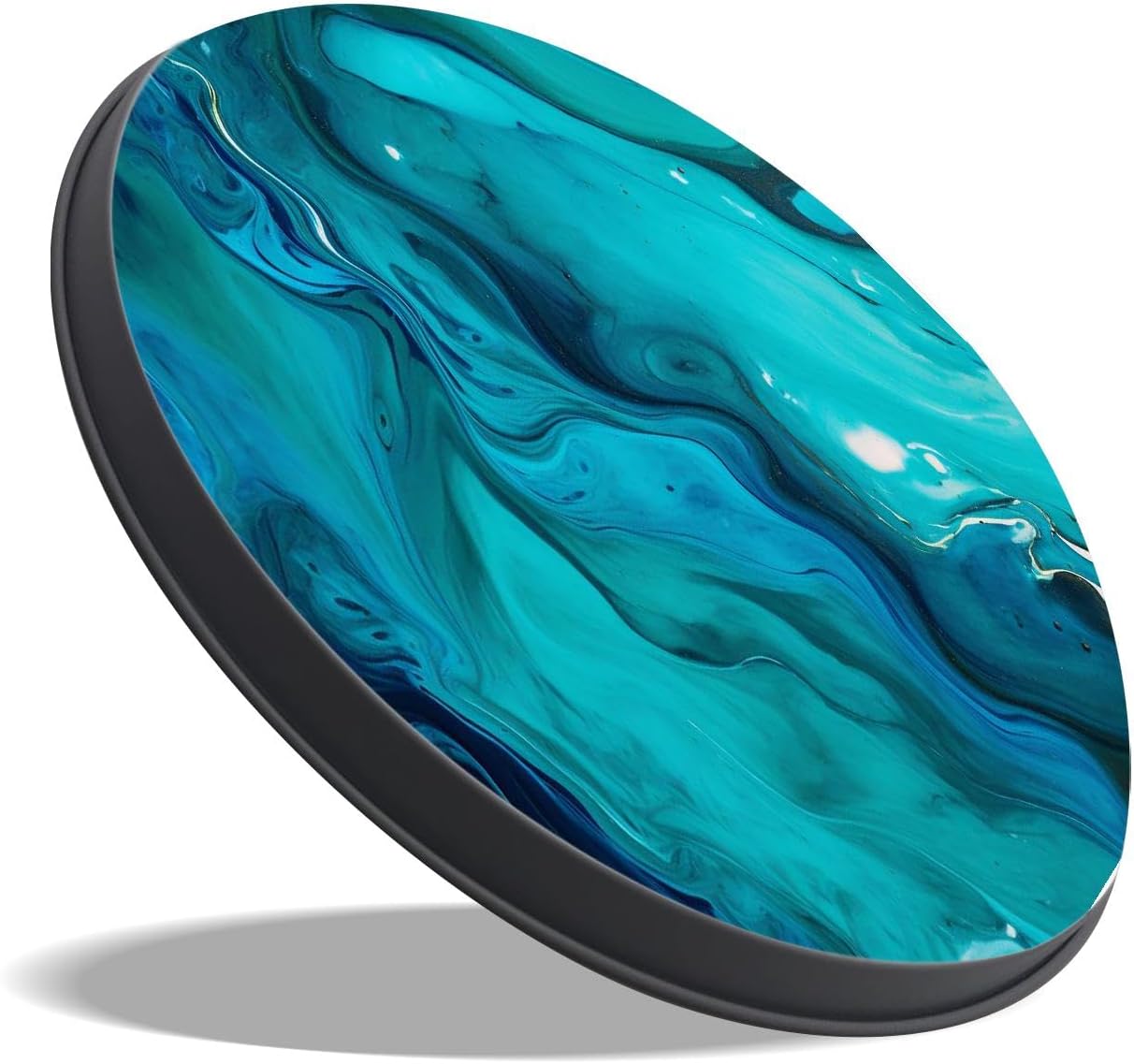 Marble Turquoise Ocean Teal Print Set of 4 Stove Burner Covers - Premium Round Electric Stove Range Protectors,8 IN & 10 IN