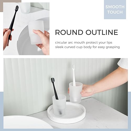 Miniatura 4 de Juego de 2 tapas para vaso de vidrio, para enjuague bucal y enjuague bucal, para cepillos de dientes y pasta de dientes y bebida para cristalería