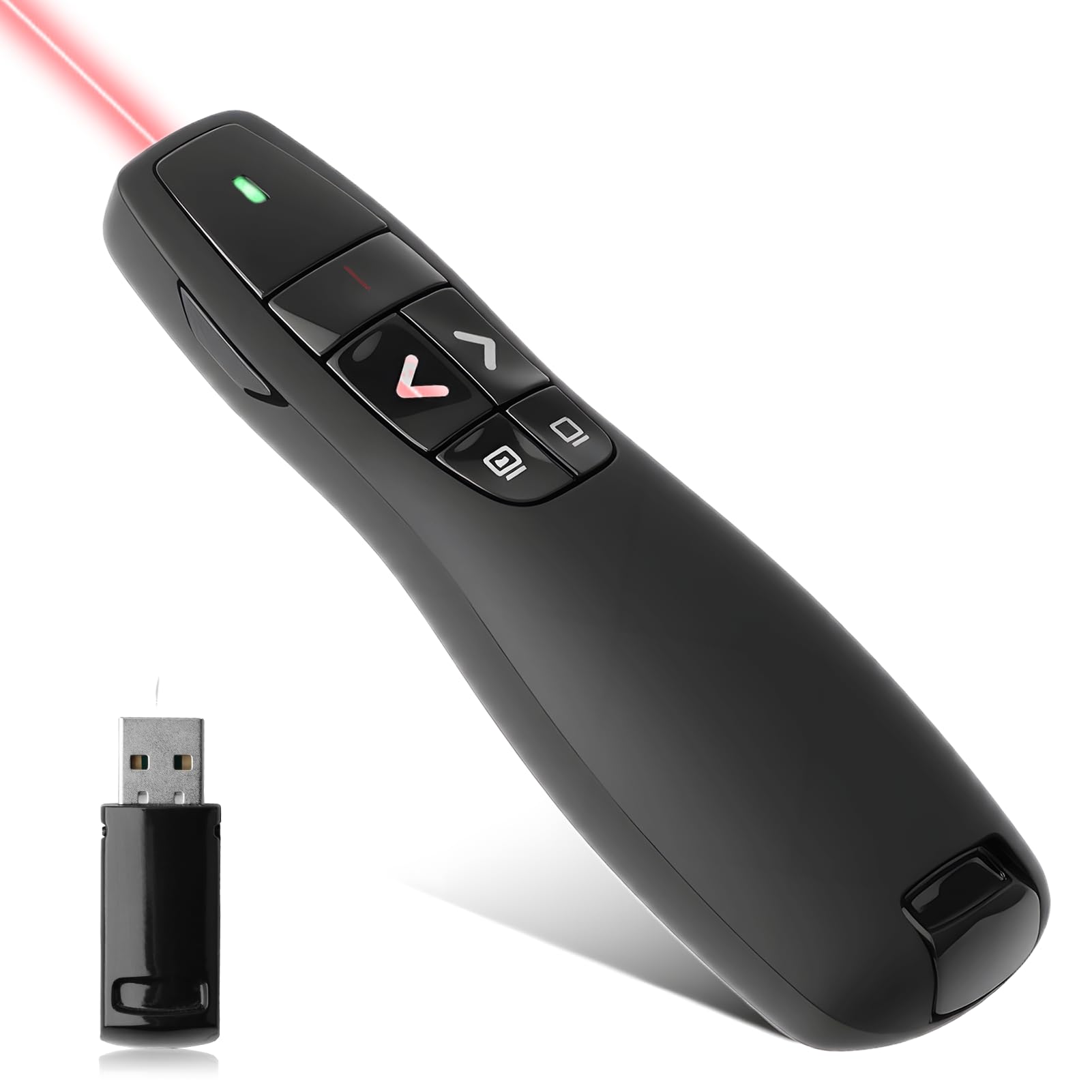 Wireless Presenter Remote Presentation Clicker for Powerpoint 2.4GHz 328FT/100M Presentation Pointer Slide Clicker for Computer Laptop Mac