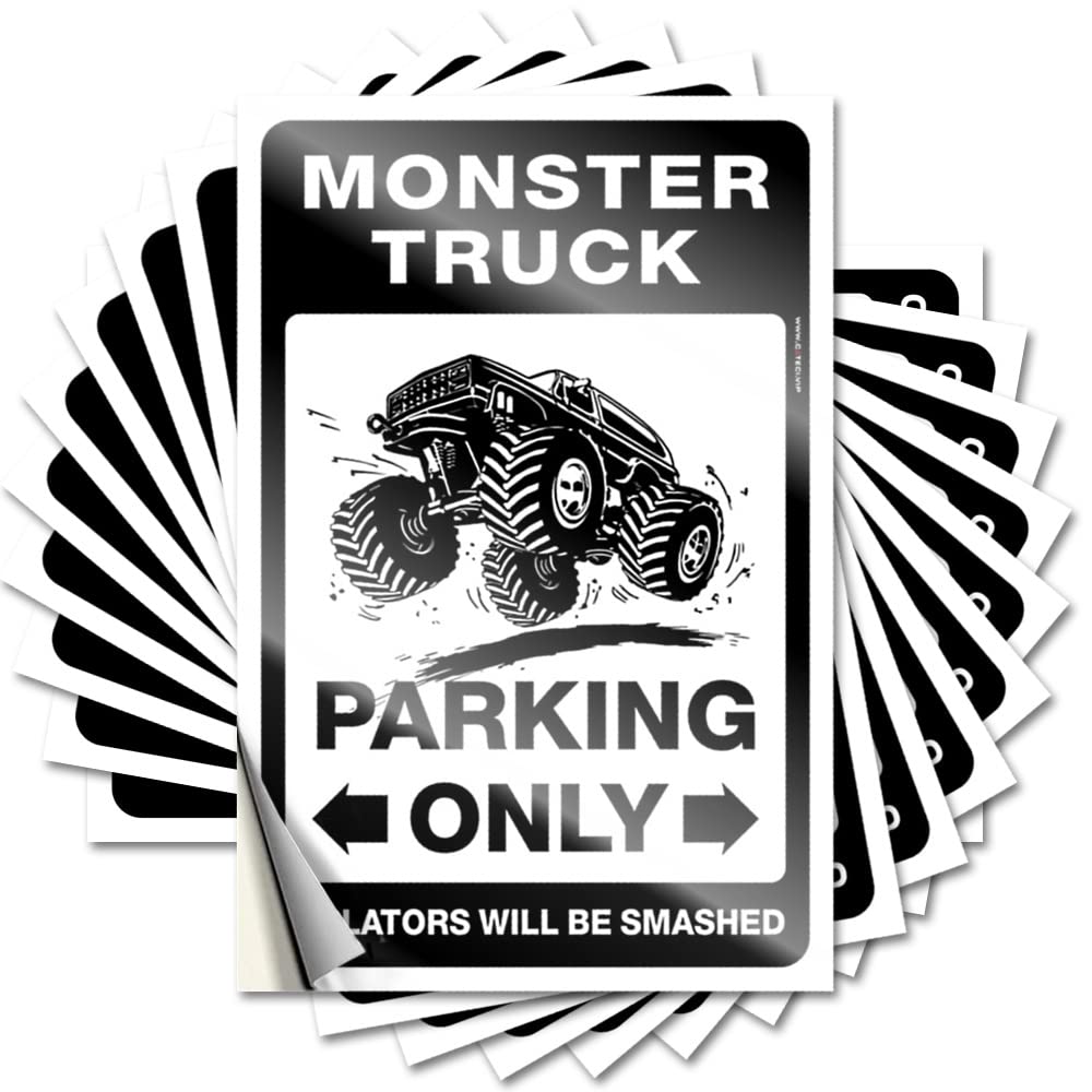 Monster Truck Parking Only Bumper Bedroom Stuff Self Adhesive | Tall Bumper Vinyl Sticker Pack for Dart(8X12CM)