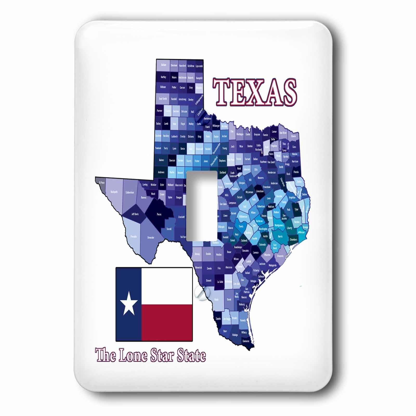 Interrupteur motif drapeau du Texas bleu avec finition texturée artistique unique