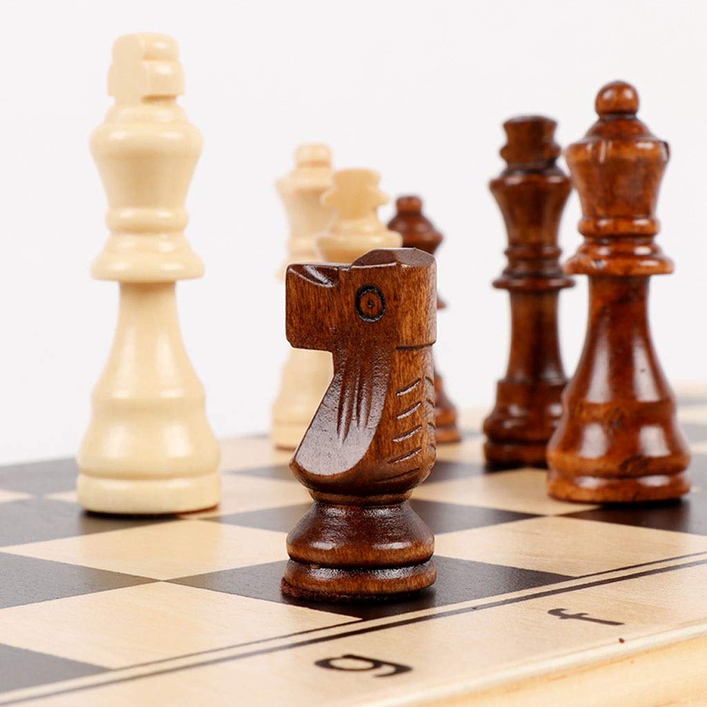 ZAW Schach Magnetischer Schach-Set-Spiel mit Innenraum-Speicher-Massivholz-Folding hochwertiger Schachbrettspiele Panel-Unterhaltung Chess (Größe : 39cm)