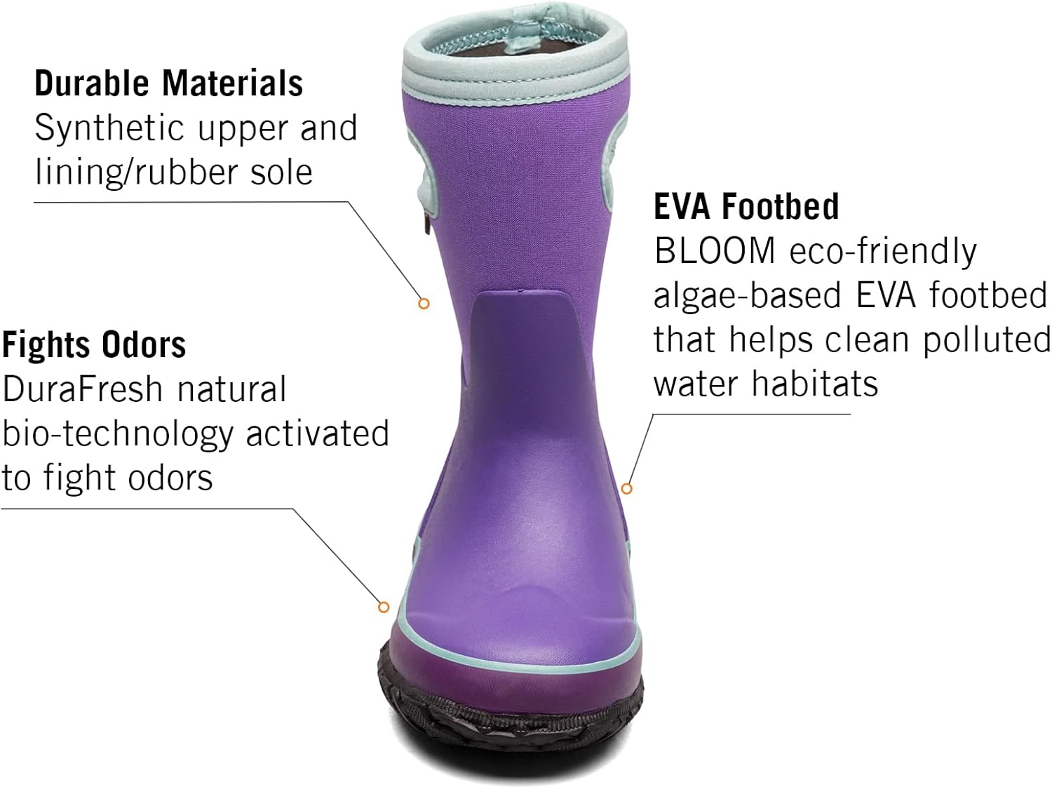 BOGS Grasp Kids Waterproof Rain Boots – Insulated for Winter, Snow & Mud with Easy Pull-On Handles for Toddlers, Boys & Girls, All-Weather Protection