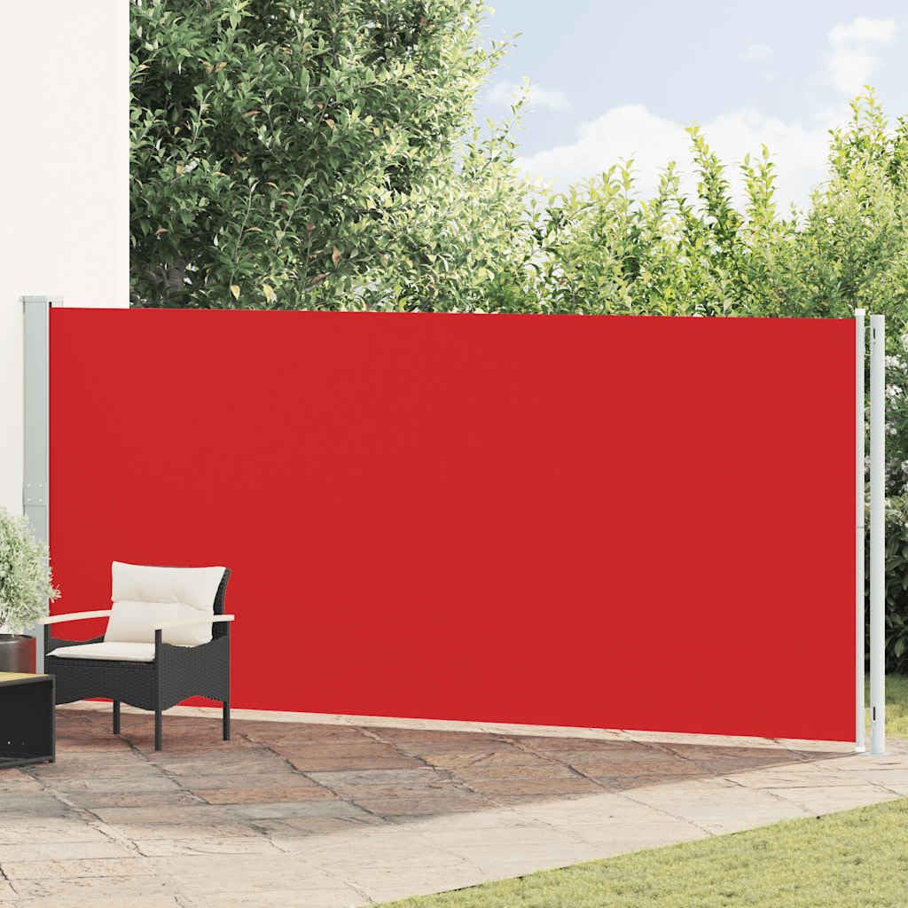 Store latéral élégant rouge en polyester et acier 180x600 cm