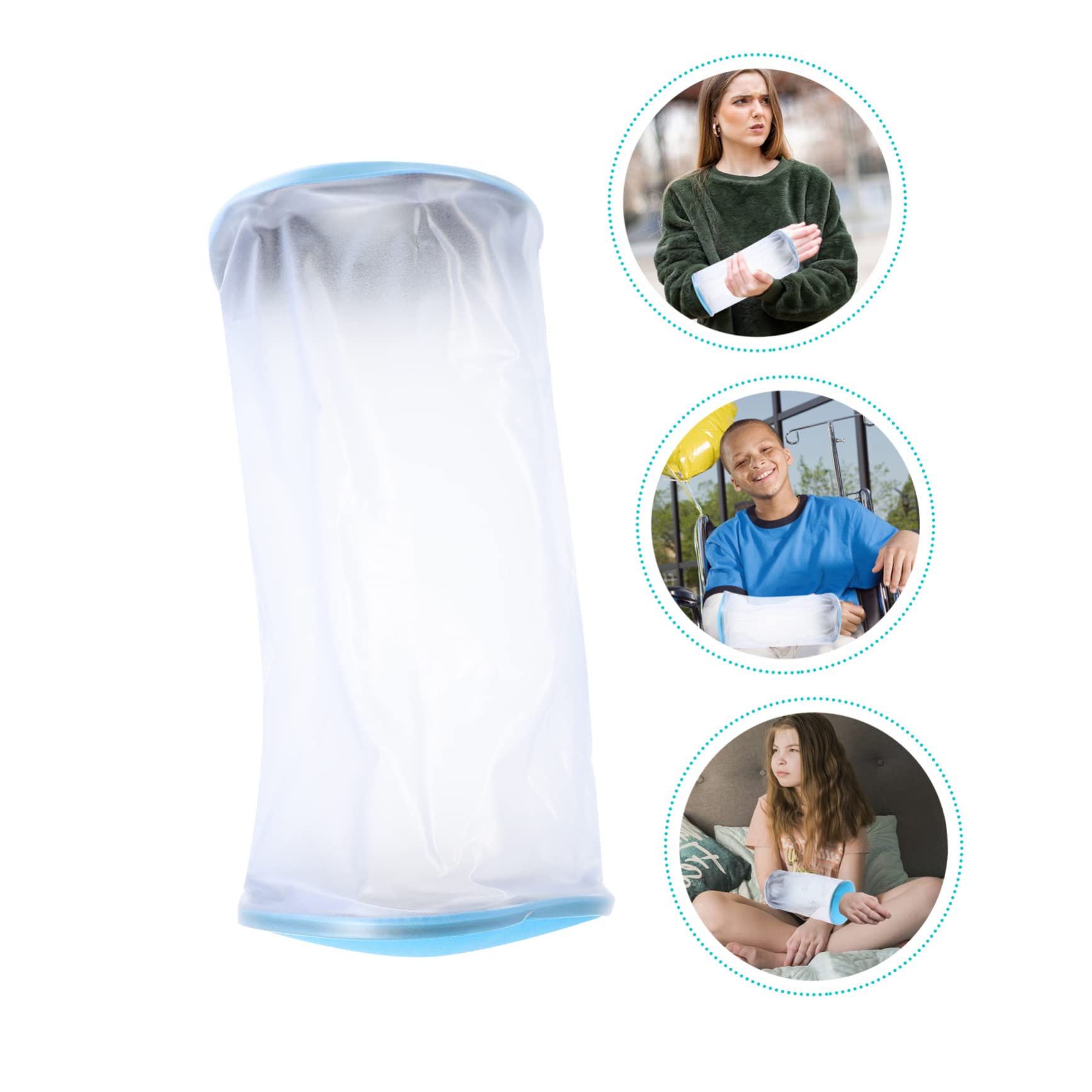 Healeved 3 Stk Duschschutz Armgussabdeckung Ärmelprotektoren handgegossener Verbandschutz kaputte handbrausetasche Gipsabdruckabdeckung Wundabdeckung Duscharm Gussabdeckung PVC Blue
