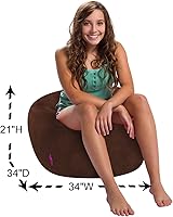 Vista 1081 de Posh Creations Puf estructurado cómodo para jugar, leer y ver la televisión, Malibu Lounge, tela de lona para colorear, criaturas