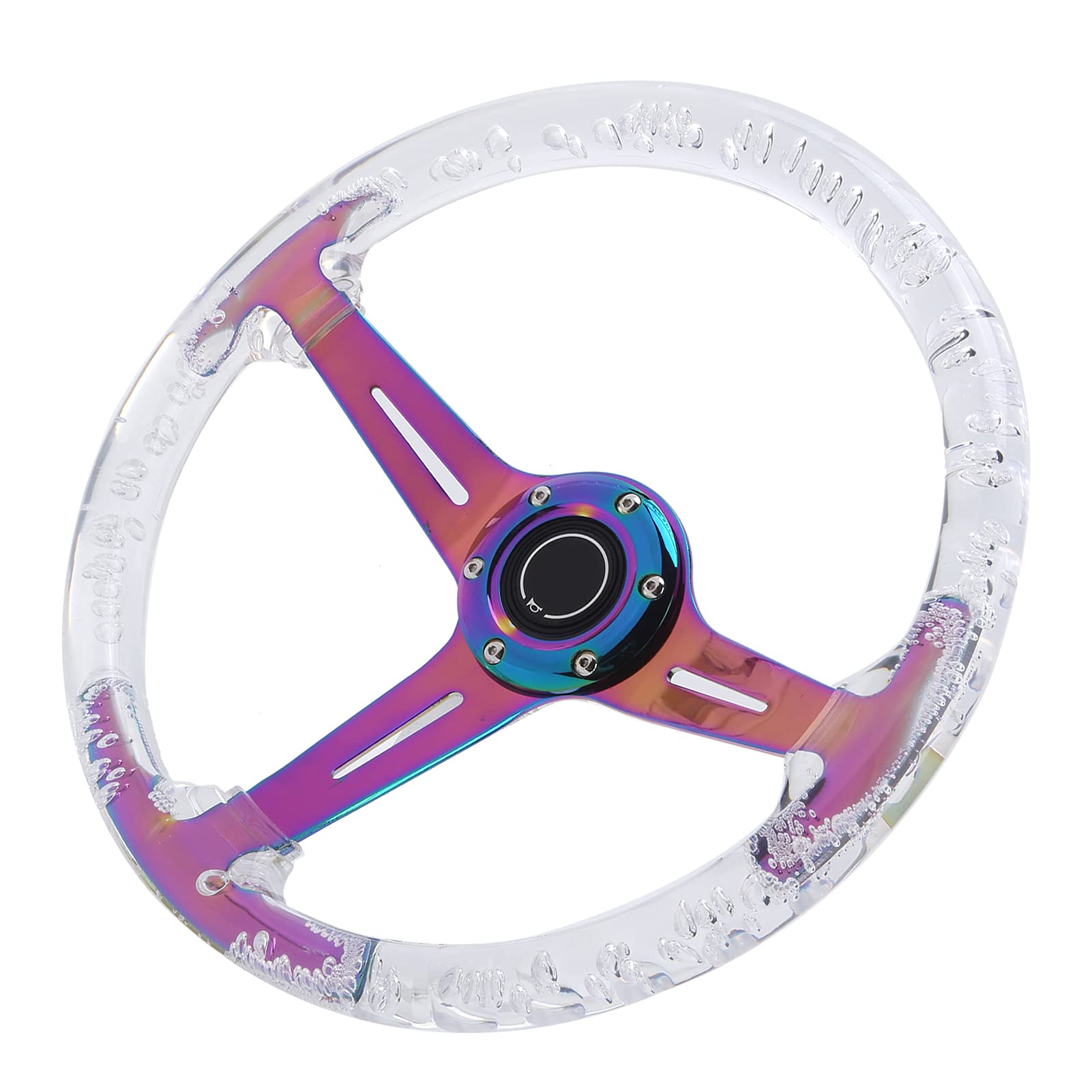 Yinhing Kierownica Sportowa Akrylowa 35,5 Cm Przezroczysta Niebieska, do