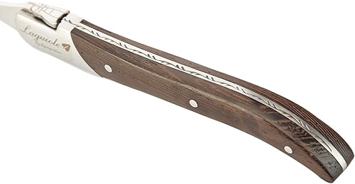 Miniatura 2 de Laguiole by FlyingColors - Juego de tenedores de acero inoxidable, mango de madera de wengué, caja de regalo, 6 piezas