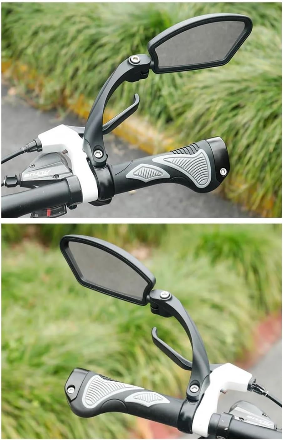 Rear view Mirrors Bicycle Mirror 360 Degree Rotate Road Bike Rearview Handlebar Mount Flexible Safety Cycling Back Mirror Folded Blind Bar End Rear View Mirrors (Color : Left)