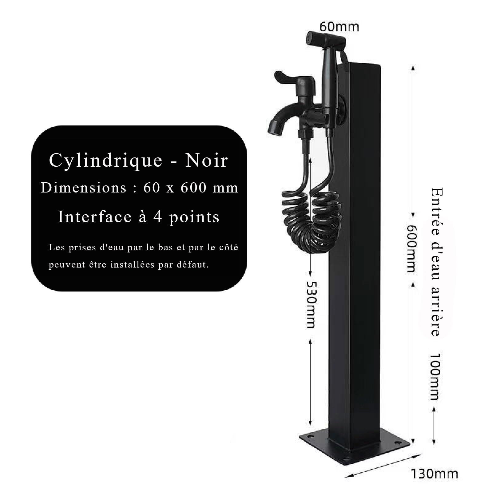 Fontaine de Jardin,Colonne d'eau de Jardin avec Robinets à Double Sortie, en Acier Inoxydable avec Robinet –Fontaine d'arrosage extérieure,borne d'arrosage Verticale antigel pour Jardins et terrasse