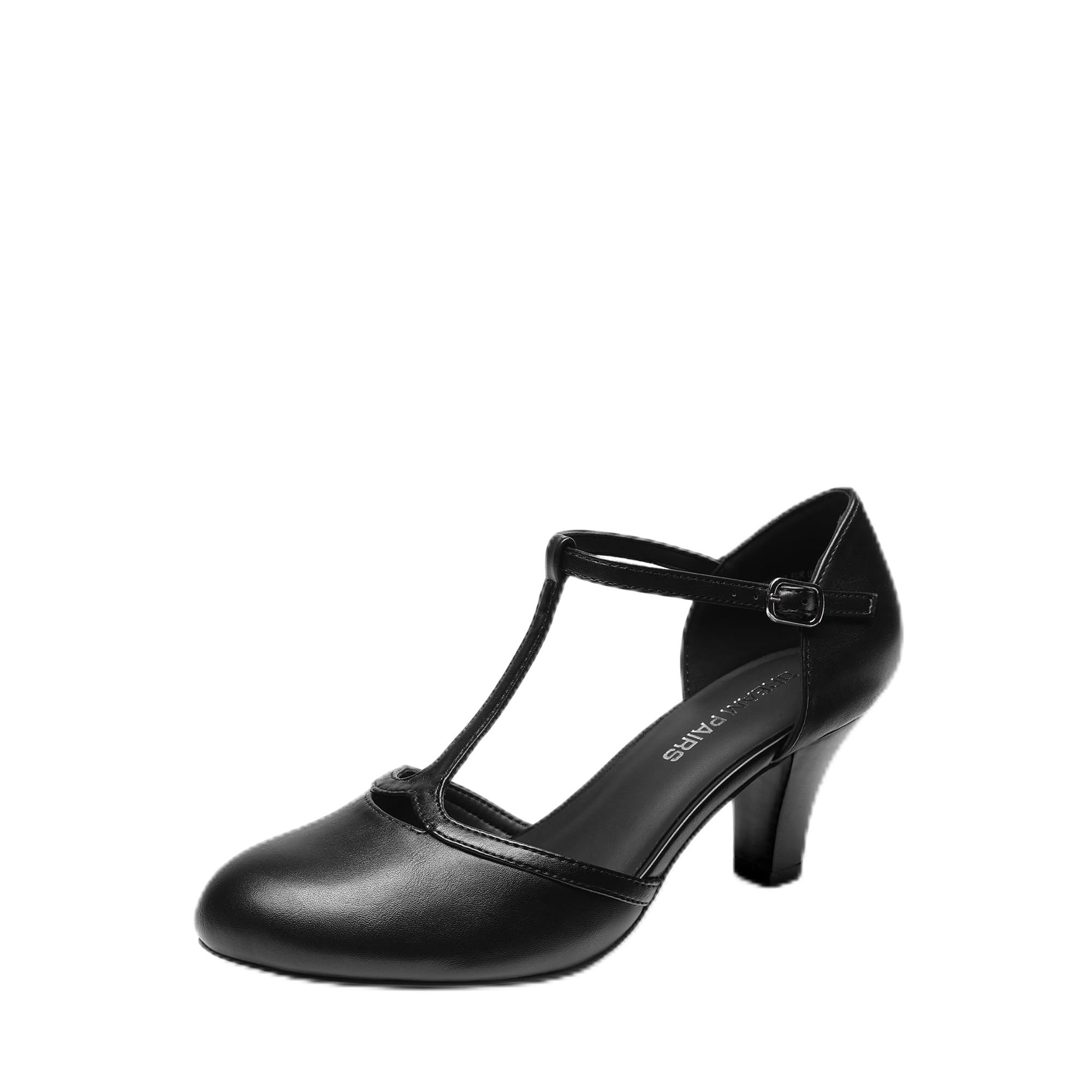 DREAM PAIRS Pumps voor dames, kleine hak met riem, elegante en