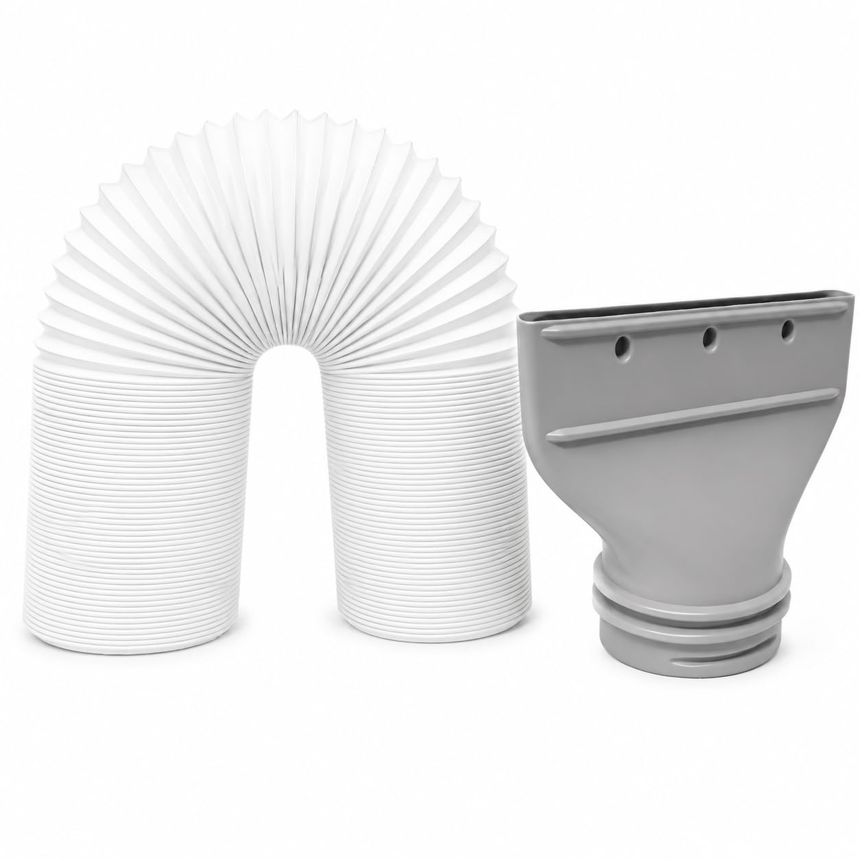Flat Air Conditioning Exhaust Hose Adapter, Air Conditioner Window Adapter for 130mm & 150mm Vent Hose, Window Vent Kit Coupler for Portable Air Conditioners (Adapter+Counter-clockwise, 2m)